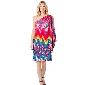 INC One Shoulder Sleeveless Multi-Coloured  Dress